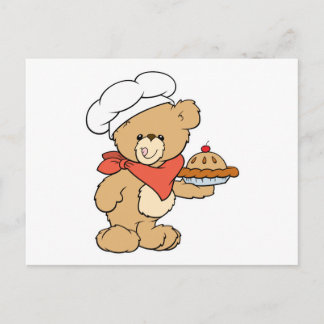 Cartão Postal Urso-Criador de Chef Bonito
