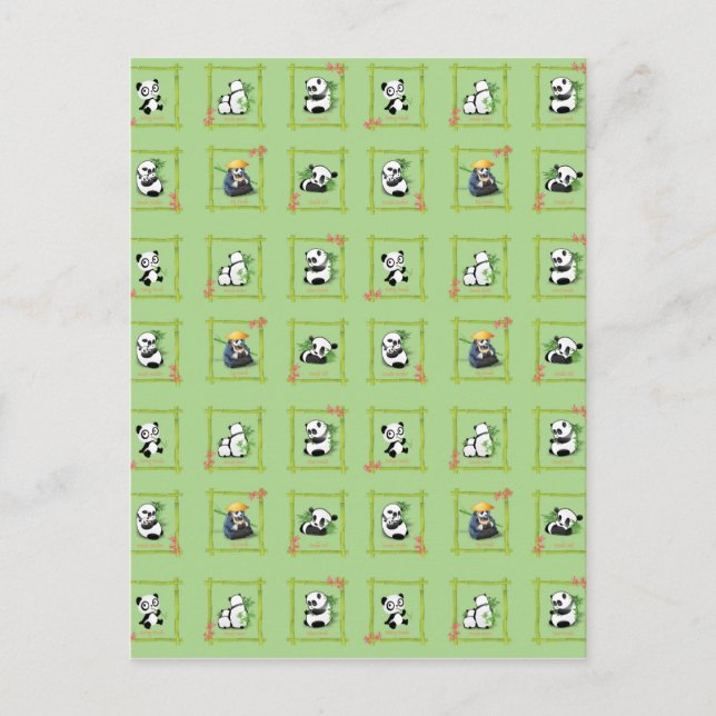 Cartão Postal Urso de bambu da panda (Frente)