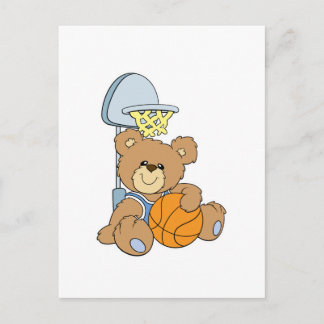 Cartão Postal Urso de Basquete Bonito