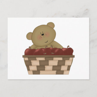 Cartão Postal urso de colheita de maçã