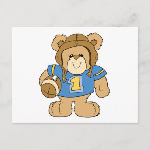 Cartão Postal Urso de pelúcia com design de futebol