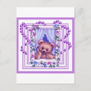 Cartão Postal Urso de pelúcia sonhador