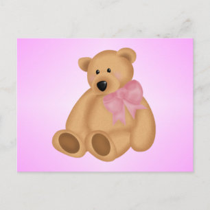 Cartão Postal Urso De Teddy Bonito, Para Menina