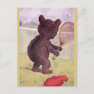 Cartão Postal Urso de Teddy Reproduzindo Tênis