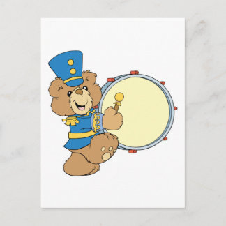 Cartão Postal Urso do Drummer da Banda de Marcha