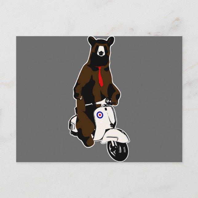 Cartão Postal Urso do patinete (Frente)