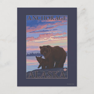 Cartão Postal Urso e Cubo - Anchorage, Alasca