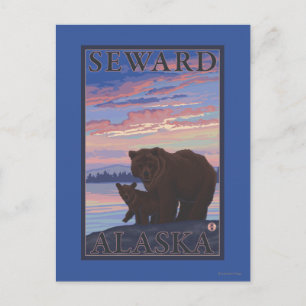 Cartão Postal Urso e Cubo - Sento, Alasca