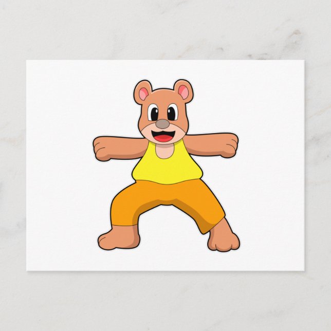 Cartão Postal Urso em Yoga em Pé (Frente)