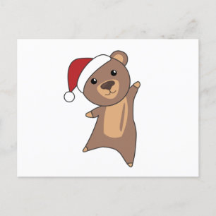 Cartão Postal Urso Feliz Natal Ursos de Inverno