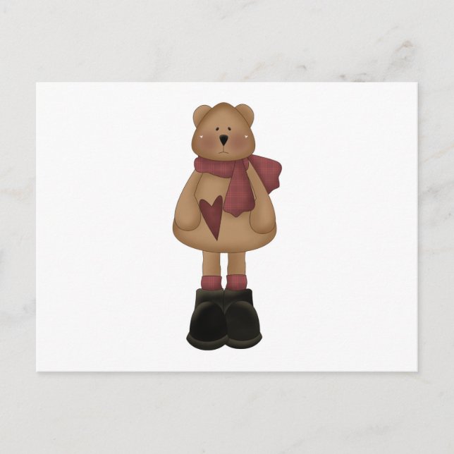 Cartão Postal urso fofo de inverno (Frente)