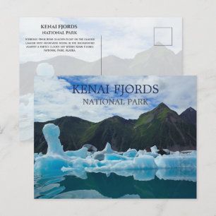 Cartão Postal Urso Glacier Icebergs, Parque Nacional dos Fjords