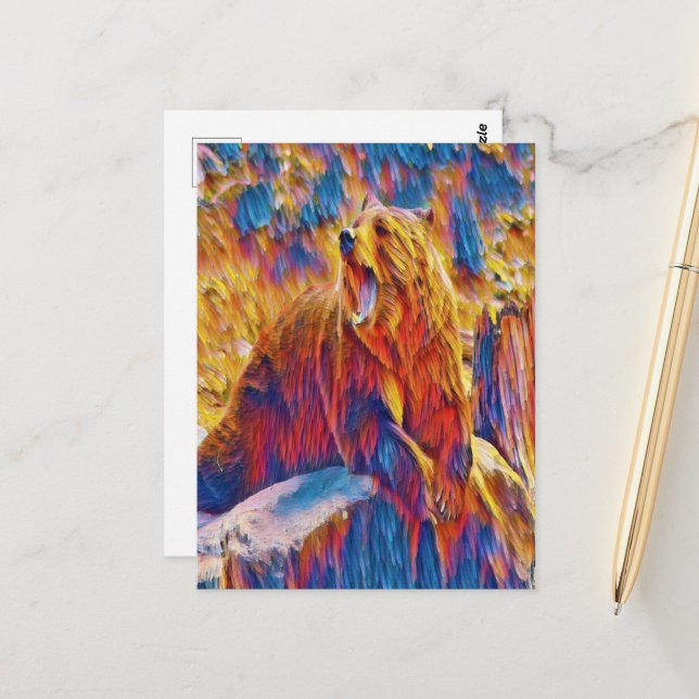 Cartão Postal Urso grande boiando (Frente/Verso In Situ)