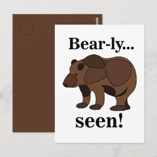 Cartão Postal Urso Marrom Animal Engraçado Humor Citação