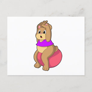Cartão Postal Urso na academia com bola de exercícios.PNG