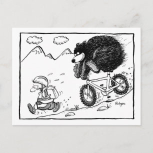 Cartão Postal urso na bicicleta