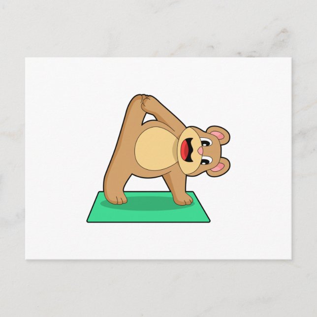 Cartão Postal Urso na Yoga Fitness (Frente)