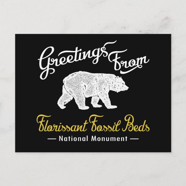 Cartão Postal Urso Nacional de Monumentos Fósseis Florissant (Frente)