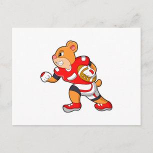 Cartão Postal Urso no Esporte Futebol