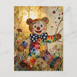 Cartão Postal Urso Palhaço Doce