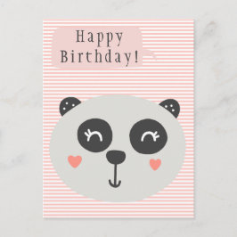 Cartão Postal Urso Panda Fofo - Aniversário de Crianças