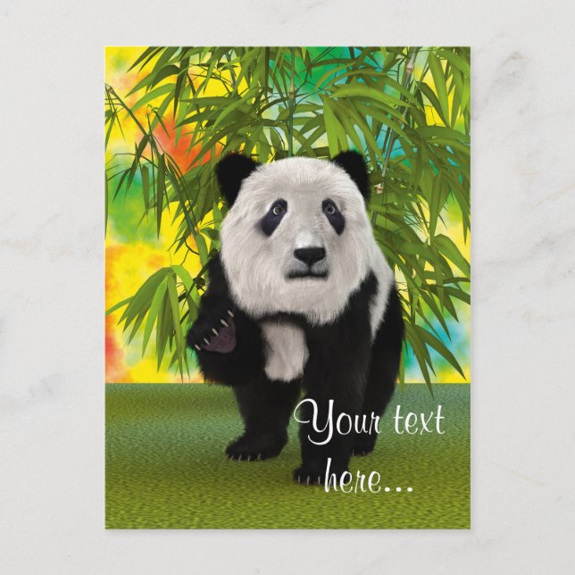 Cartão Postal Urso Panda Fofo Presente Perfeito para Amantes de  (Frente)