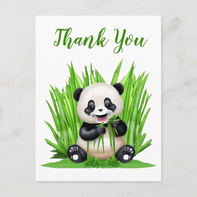 Cartão Postal Urso panda obrigado (Frente)