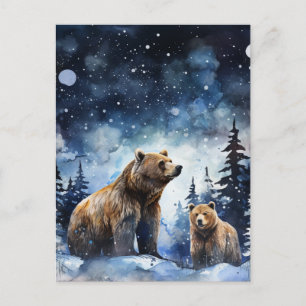 Cartão Postal Urso Pardo e Bebê
