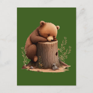 Cartão Postal Urso Pequeno Dormindo