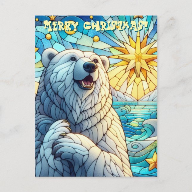 Cartão Postal Urso Polar Cinzento Grátis Vidro Escondido (Frente)