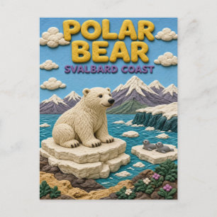 Cartão Postal Urso Polar Costa Svalbard Moderno KlayKoo