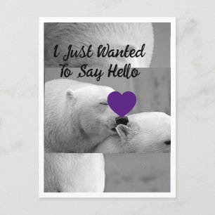 Cartão Postal Urso Polar de Amor Roxo