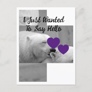 Cartão Postal Urso Polar de Amor Roxo