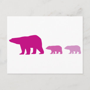 Cartão Postal Urso Polar Roxo