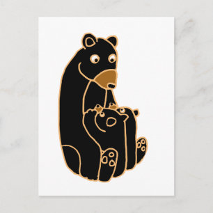 Cartão Postal Urso Preto Mãe com Cubos
