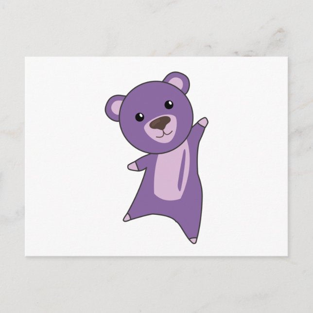 Cartão Postal Urso Roxo Corante Animais Corados (Frente)