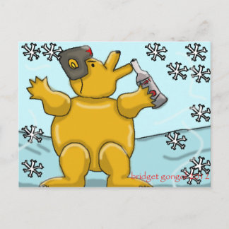 Cartão Postal urso vodka russo