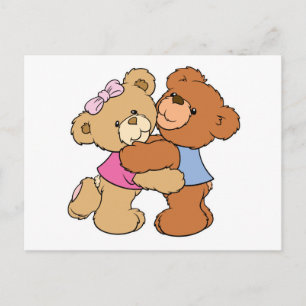 Cartão Postal Ursos de Abraço de Urso Fofo