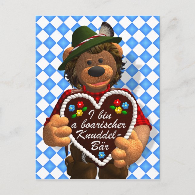 Cartão Postal Ursos Dinky Bavarian Cuddle Bear (Frente)