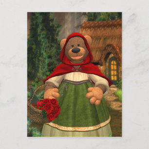 Cartão Postal Ursos Dinky: Pequeno Boné Vermelho
