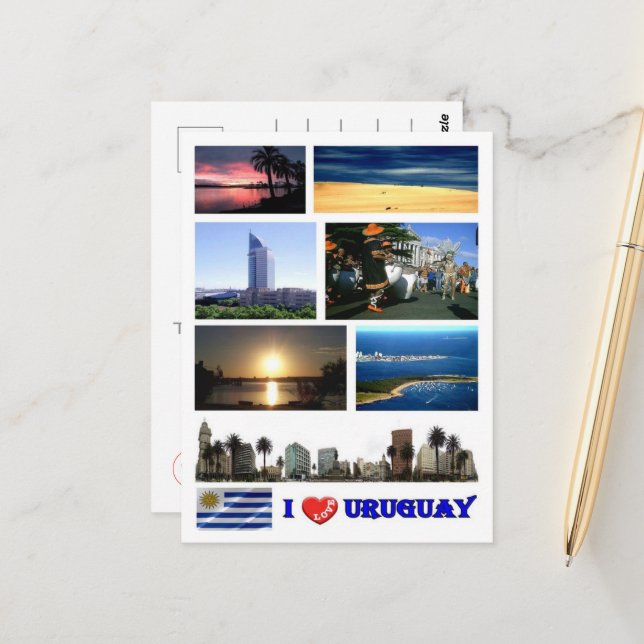 Cartão Postal Uruguai - I Love - (Frente/Verso In Situ)