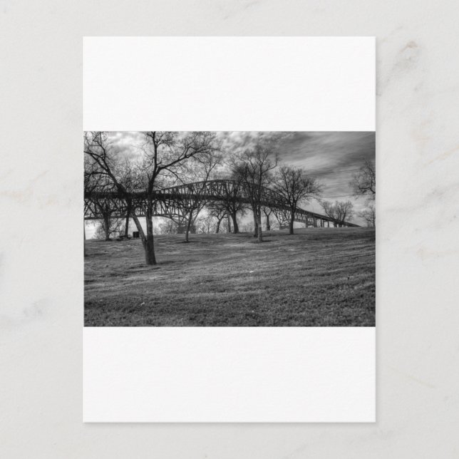 Cartão Postal US, Bridge  on Port Arthur, TX. Black and White. (Frente)