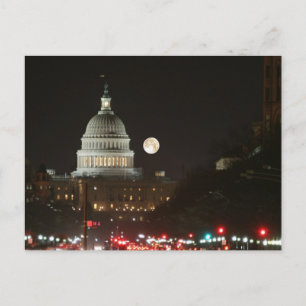 Cartão Postal US Capital Building Full Moon