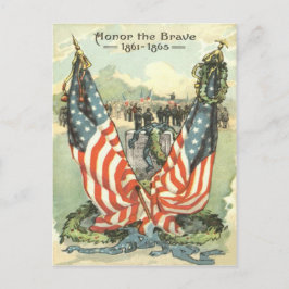 Cartão Postal US Flag Tombstone Civil War Parade