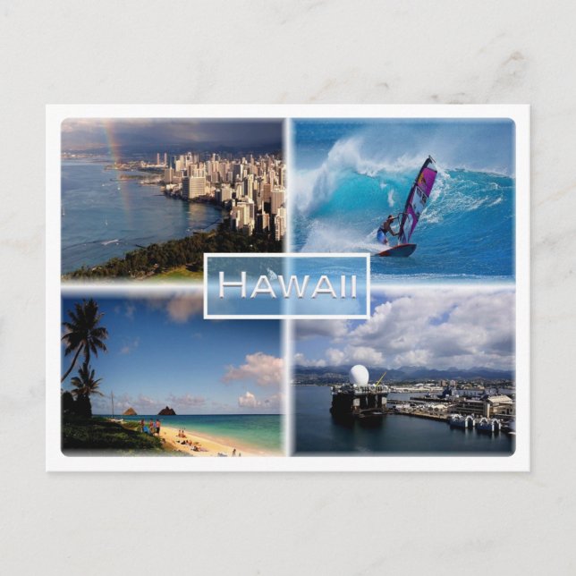 Cartão Postal US Havaí - Vista de Honolulu - O Perouse - Lanikai (Frente)