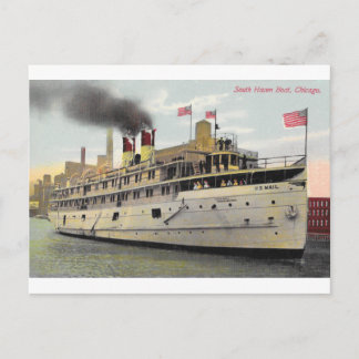Cartão Postal US Mail Boat, Chicago, 1910 - South Haven Boat 