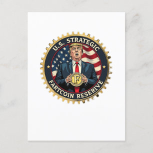 Cartão Postal US Strategic Fart Reserve Crypto Trump Engraçado