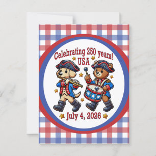 Cartão Postal USA 250º Aniversário Lembrança - Patriótico