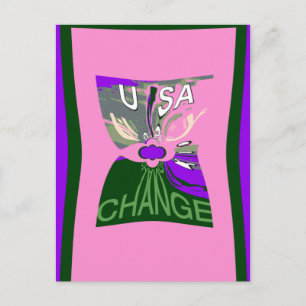 Cartão Postal USA Change Art Impressão
