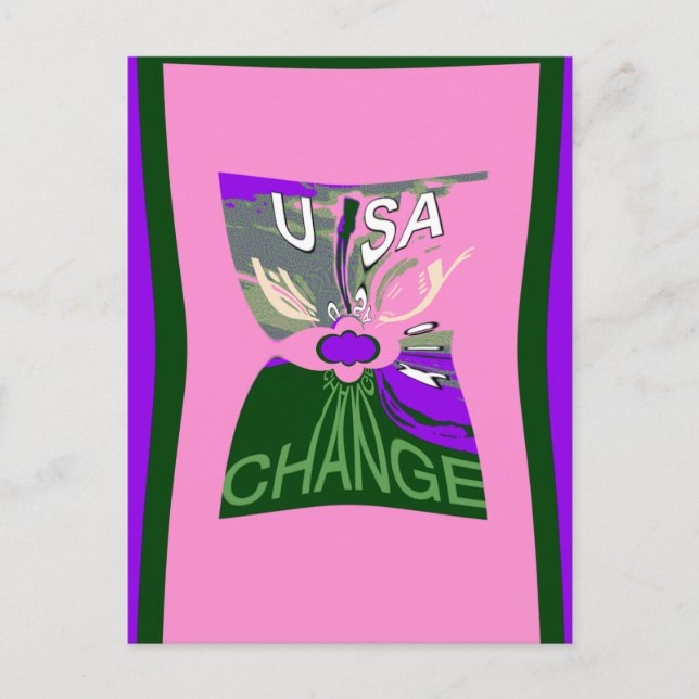 Cartão Postal USA Change Art Impressão (Frente)